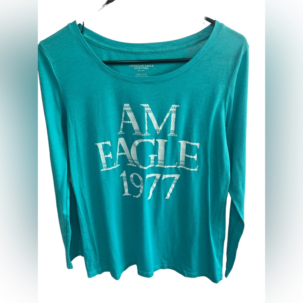 AE Outfitters Woman’s Long Sleeve Teal T-Shirt - Size Large